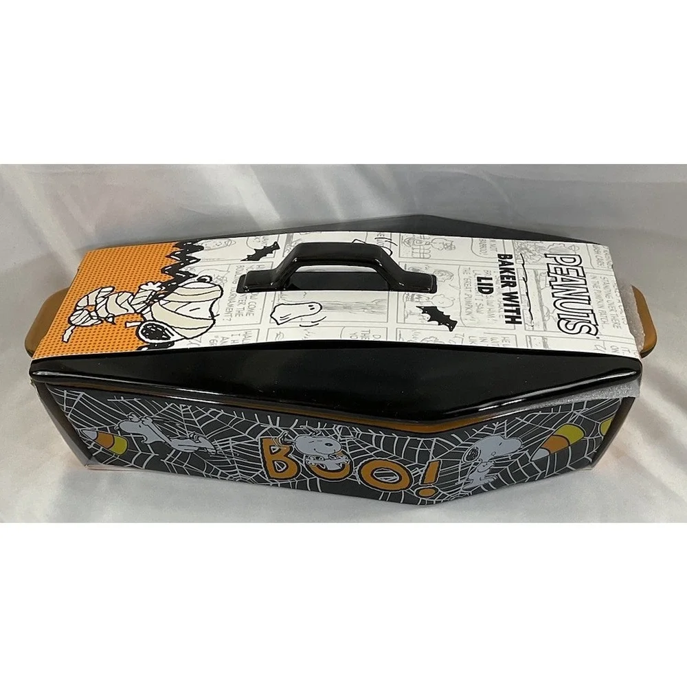 Snoopy Peanuts Coffin Shaped Baking Dish With Lid Halloween Zrike Snoopy gang